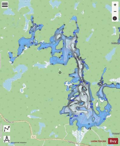 Prairie Bee Lake depth contour Map - i-Boating App - Streets