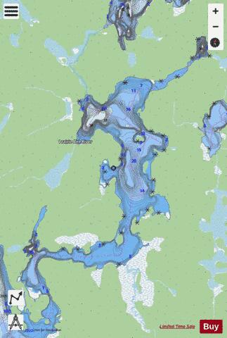 Lower Prairie Bee Lake depth contour Map - i-Boating App - Streets
