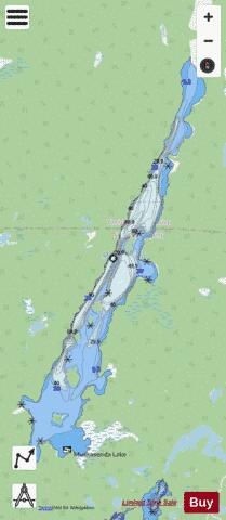 Muskasenda Lake depth contour Map - i-Boating App - Streets