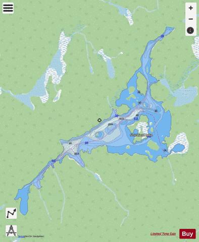 Strickland Lake depth contour Map - i-Boating App - Streets
