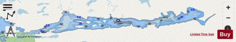 Trapline Lake depth contour Map - i-Boating App - Streets