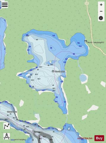 Worth Lake depth contour Map - i-Boating App - Streets