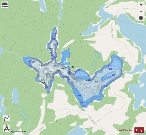 Cross Lake depth contour Map - i-Boating App - Streets