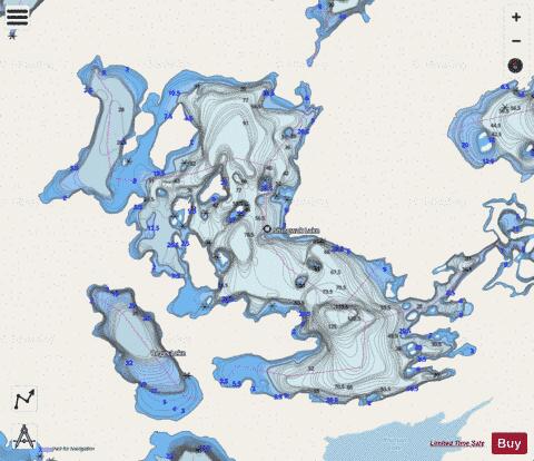Shingwak Lake depth contour Map - i-Boating App - Streets