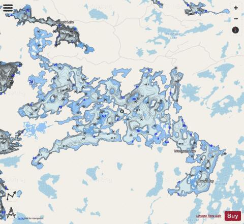 Rowan Lake depth contour Map - i-Boating App - Streets