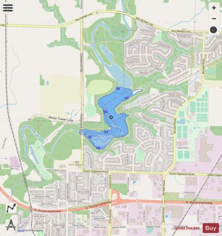 St. Thomas Reservoir depth contour Map - i-Boating App - Streets