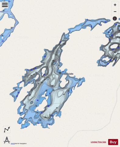 Tadpole Lake depth contour Map - i-Boating App - Streets