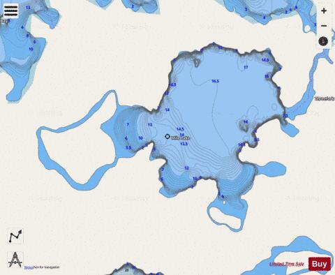 Mile Lake depth contour Map - i-Boating App - Streets