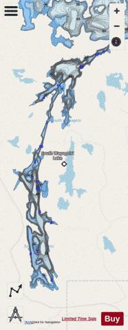 South Wapageisi Lake depth contour Map - i-Boating App - Streets