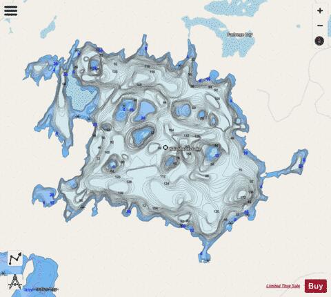 Kaiashkons Lake depth contour Map - i-Boating App - Streets