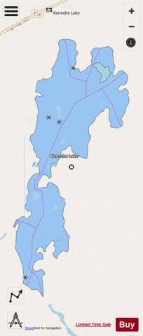 Kenozhe Lake depth contour Map - i-Boating App - Streets