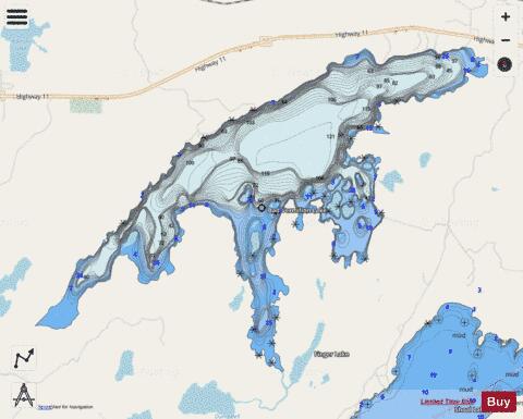 Bad Vermilion Lake depth contour Map - i-Boating App - Streets