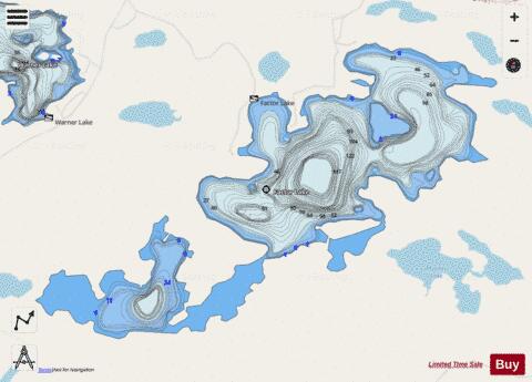 Factor Lake depth contour Map - i-Boating App - Streets