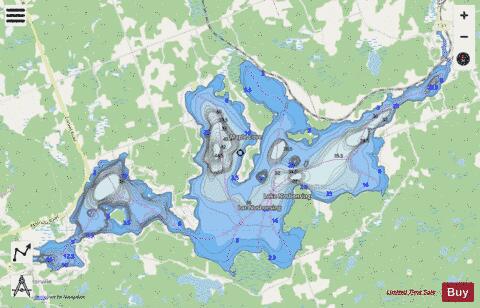 Nosebonsing lake depth contour Map - i-Boating App - Streets