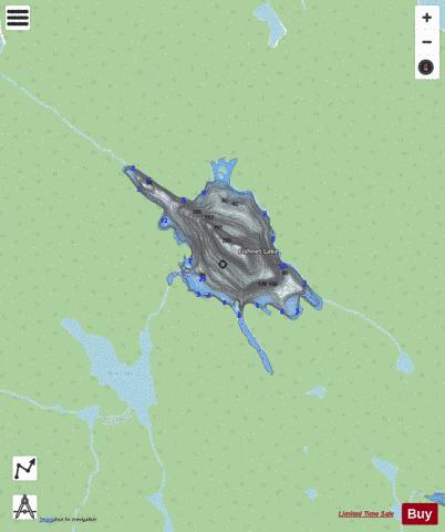 Fishnet Lake depth contour Map - i-Boating App - Streets