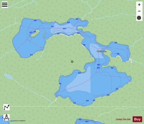 Twain Lake depth contour Map - i-Boating App - Streets
