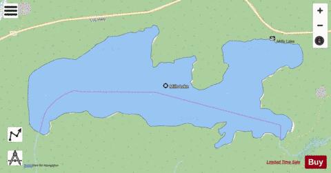 Mills Lake depth contour Map - i-Boating App - Streets