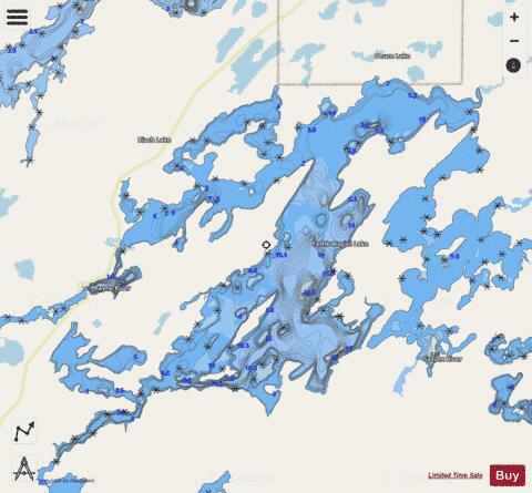 Pashkokogan Lake depth contour Map - i-Boating App - Streets