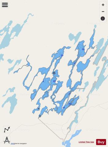 Long Dog Lake depth contour Map - i-Boating App - Streets