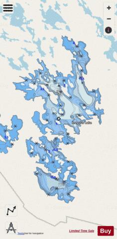 Irregular Lake depth contour Map - i-Boating App - Streets