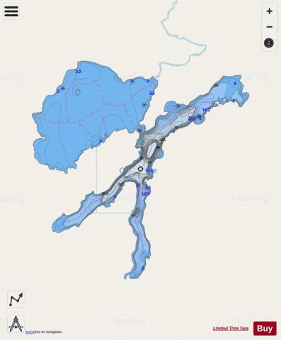 Odlum Lake depth contour Map - i-Boating App - Streets