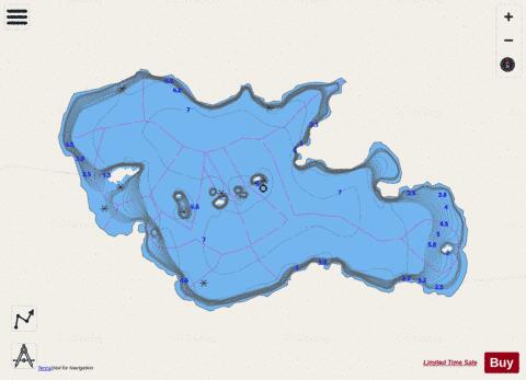 Duckling Lake depth contour Map - i-Boating App - Streets