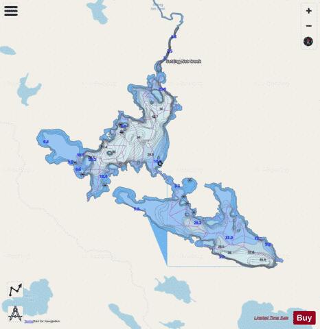 Setting Net Lake depth contour Map - i-Boating App - Streets