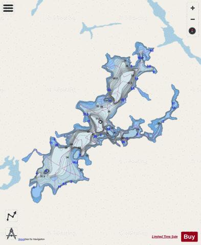 Shining Falls Lake depth contour Map - i-Boating App - Streets