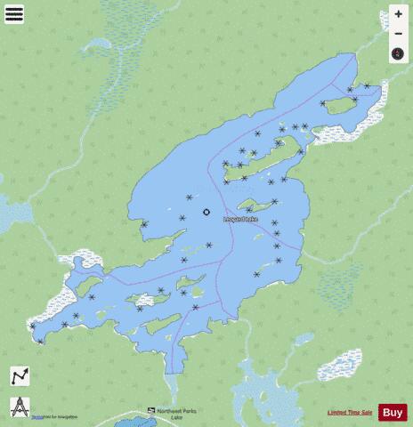 Leopard Lake depth contour Map - i-Boating App - Streets