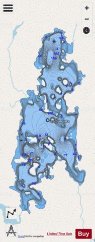 Purdom Lake depth contour Map - i-Boating App - Streets