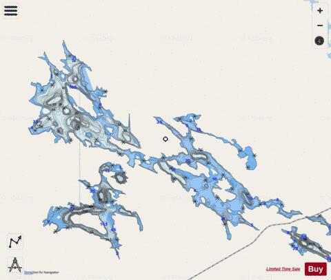 Onamakawash Lake depth contour Map - i-Boating App - Streets