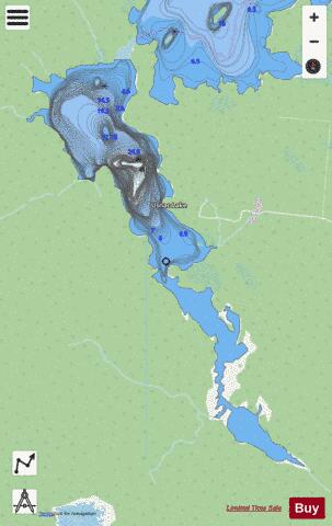 Usnac Lake depth contour Map - i-Boating App - Streets