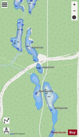 Margaret Lake depth contour Map - i-Boating App - Streets