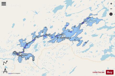 Kabania Lake depth contour Map - i-Boating App - Streets