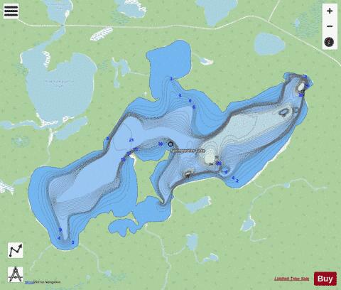 Springwater Lake depth contour Map - i-Boating App - Streets