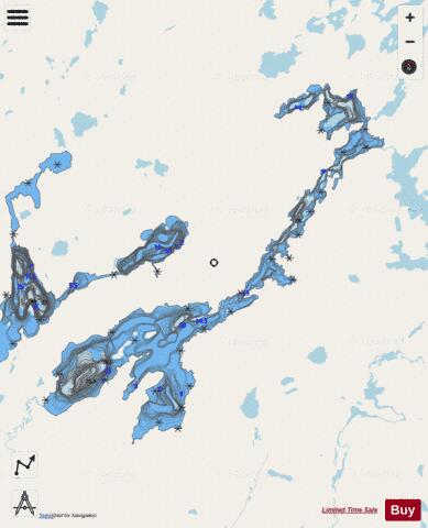 Attwood Lake depth contour Map - i-Boating App - Streets