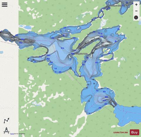 Triangular Lake depth contour Map - i-Boating App - Streets
