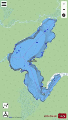Pigment Lake depth contour Map - i-Boating App - Streets