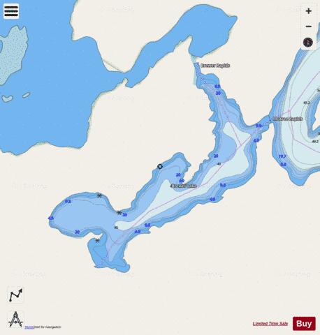 Brewer Lake depth contour Map - i-Boating App - Streets