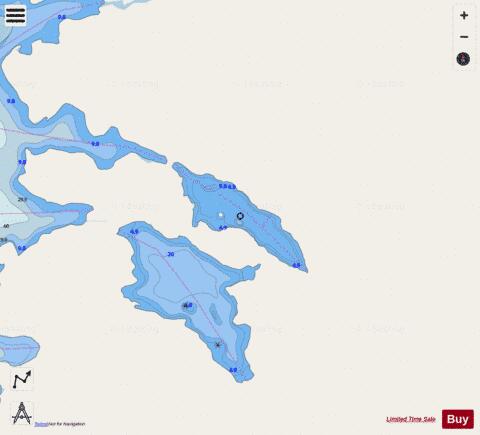 Darky Lake depth contour Map - i-Boating App - Streets