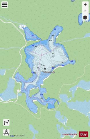 Primeau Lake depth contour Map - i-Boating App - Streets