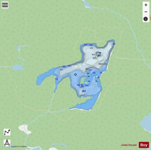 Axe Lake depth contour Map - i-Boating App - Streets