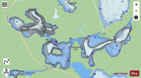 Jobammageeshig Lake depth contour Map - i-Boating App - Streets