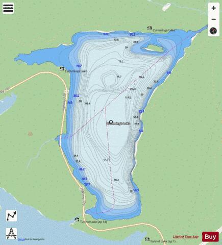 Cumming's Lake depth contour Map - i-Boating App - Streets