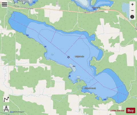 Bright Lake depth contour Map - i-Boating App - Streets