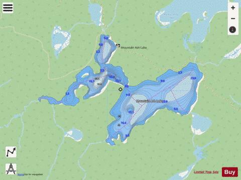 Mountain Ash Lake depth contour Map - i-Boating App - Streets