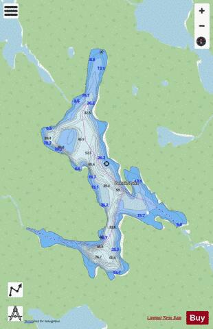 Dennie Lake depth contour Map - i-Boating App - Streets