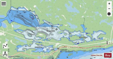 Lauzon Lake depth contour Map - i-Boating App - Streets