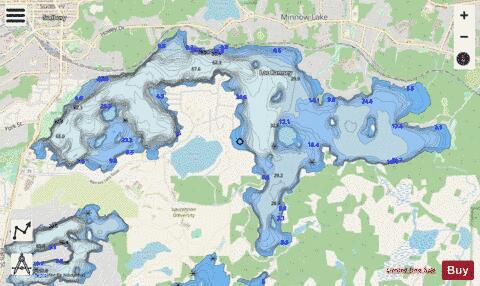 Ramsey Lake depth contour Map - i-Boating App - Streets