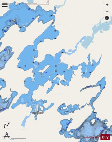 East Pashkokogan Lake depth contour Map - i-Boating App - Streets